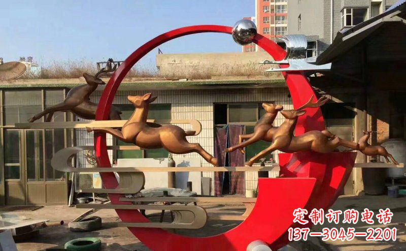 泉州梅花鹿不锈钢雕塑引人瞩目的审美观赏