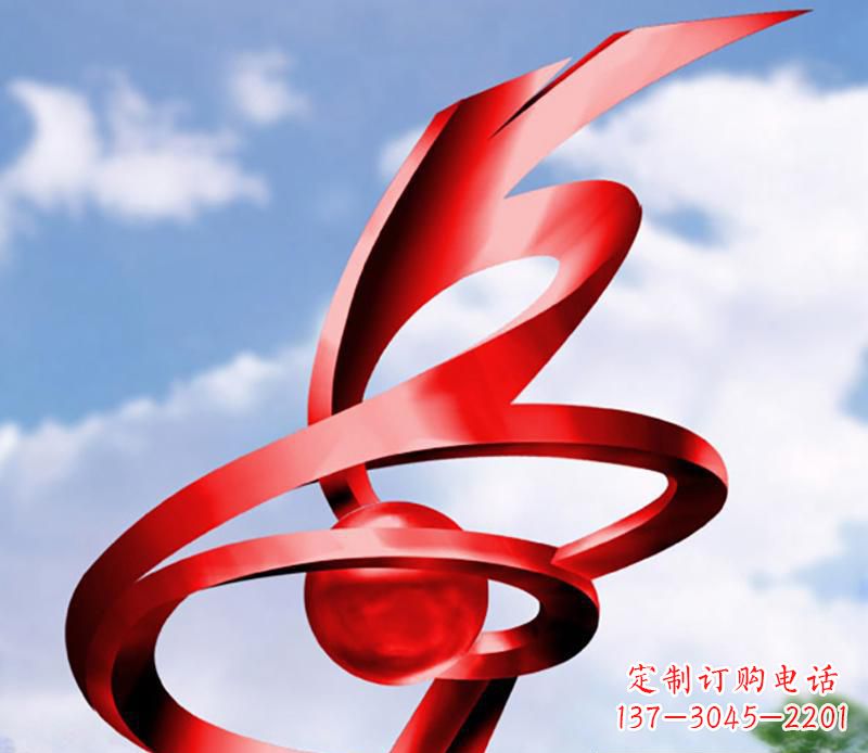 泉州公园不锈钢飘带指环景观雕塑
