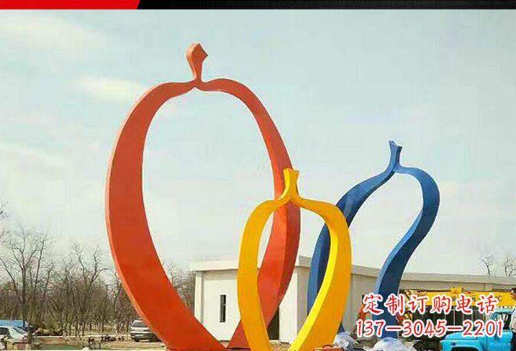 泉州公园不锈钢苹果造型雕塑