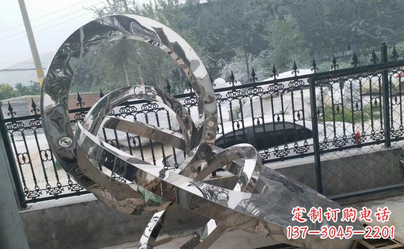 泉州公园拼接圆环景观不锈钢雕塑