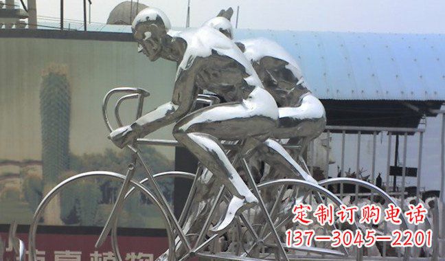 泉州不锈钢骑行自行车雕塑