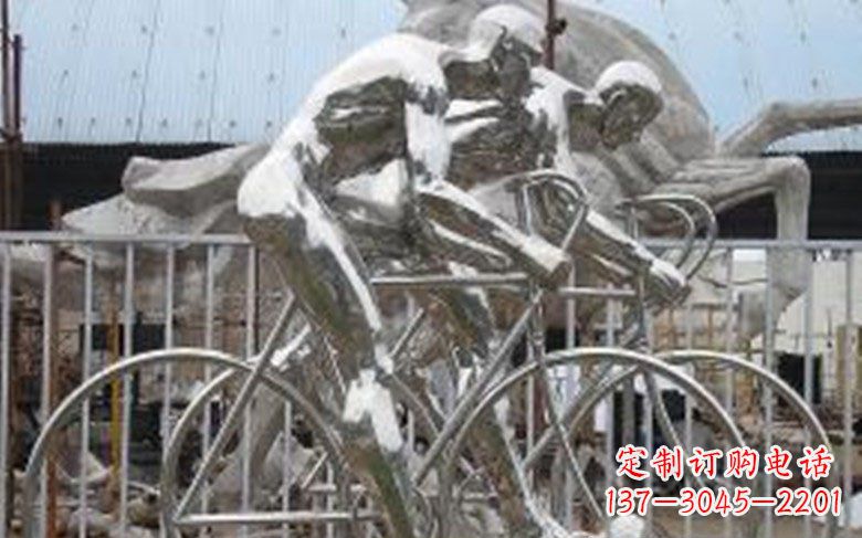泉州铸造不锈钢骑自行车景观雕塑
