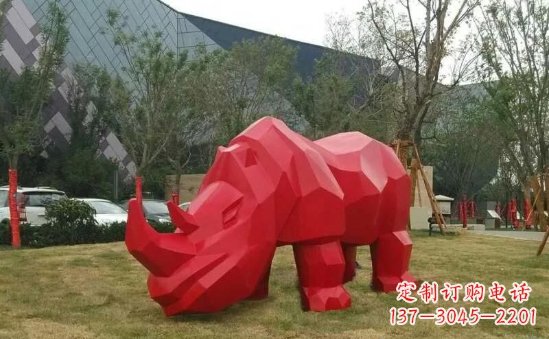 泉州公园不锈钢犀牛雕塑