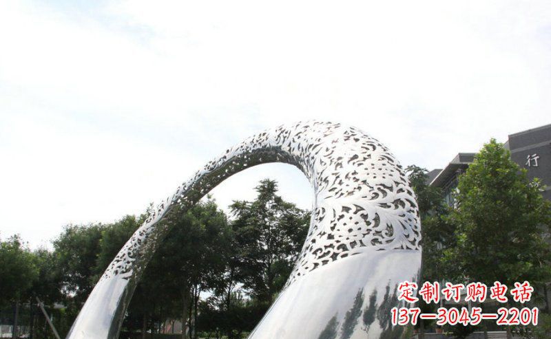 泉州公园不锈钢圆形拱门雕塑