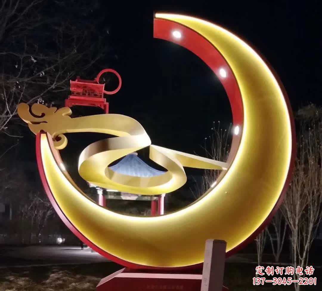 泉州公园不锈钢月亮雕塑