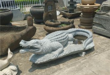 泉州精美的鳄鱼花岗岩动物雕塑