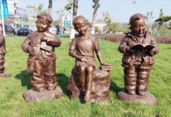 泉州优质铜雕 儿童看书人物