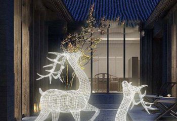 泉州发光精致梅花鹿雕塑