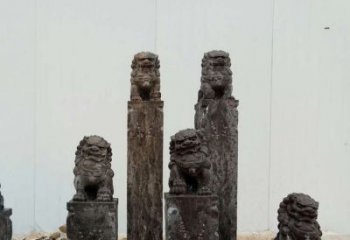 泉州复古风格拴马桩雕塑