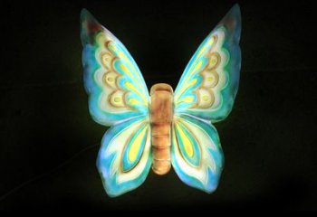 泉州蓝色闪耀的夜晚——37x48x20”发光蝴蝶雕塑