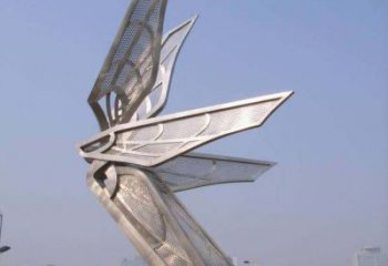 泉州大型不锈钢蝴蝶翅膀雕塑