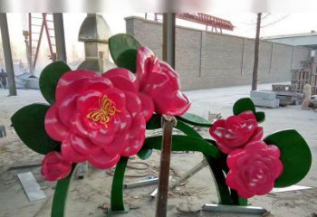 泉州中领雕塑花朵般精美的不锈钢牡丹雕塑