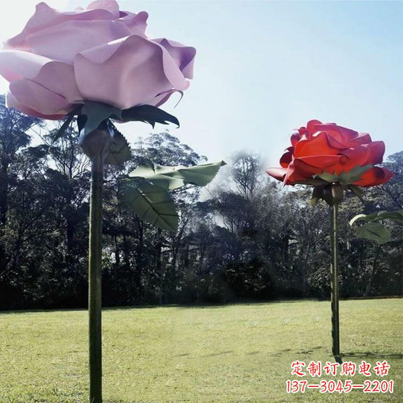 泉州精美不锈钢雕刻玫瑰花雕塑