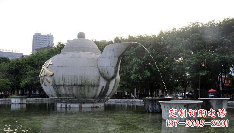 泉州精致雕塑茶壶石雕