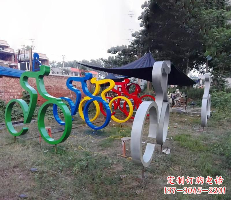 泉州抽象不锈钢自行车雕塑