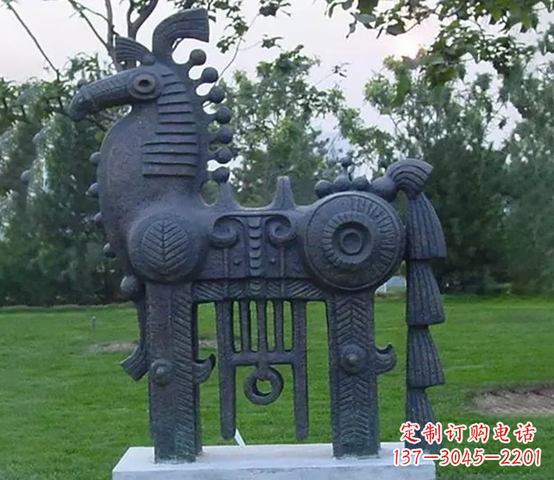 泉州公园抽象马铜雕 (2)