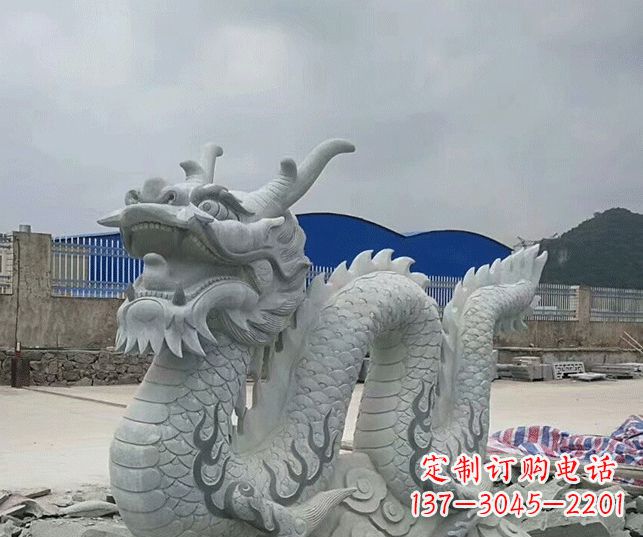 泉州公园大理石生肖龙景观石雕 (2)