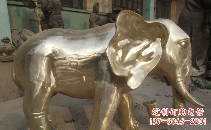 泉州公园大象动物铜雕_2