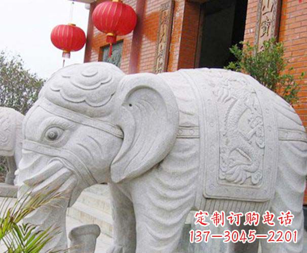 泉州公园动物大理石大象石雕