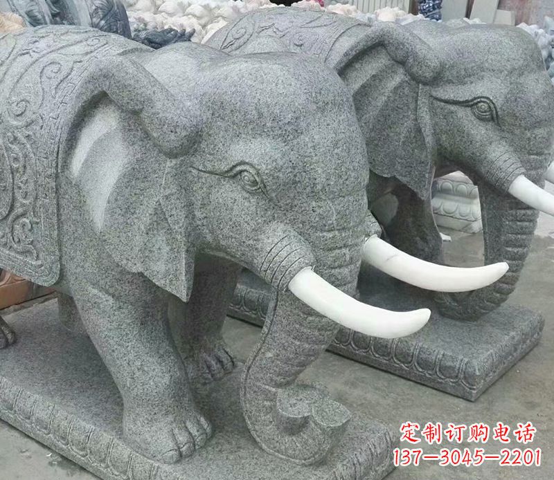 泉州象征力量的大理石大象雕塑