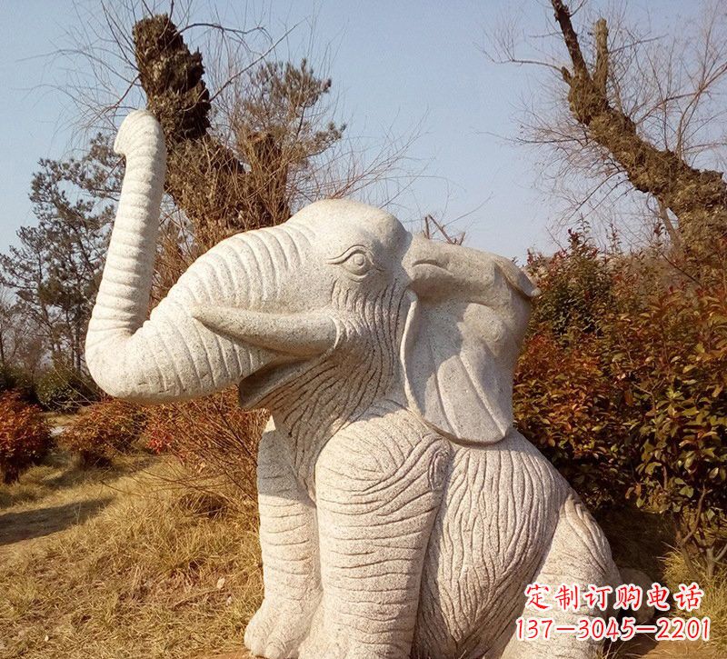 泉州公园动物大象石雕