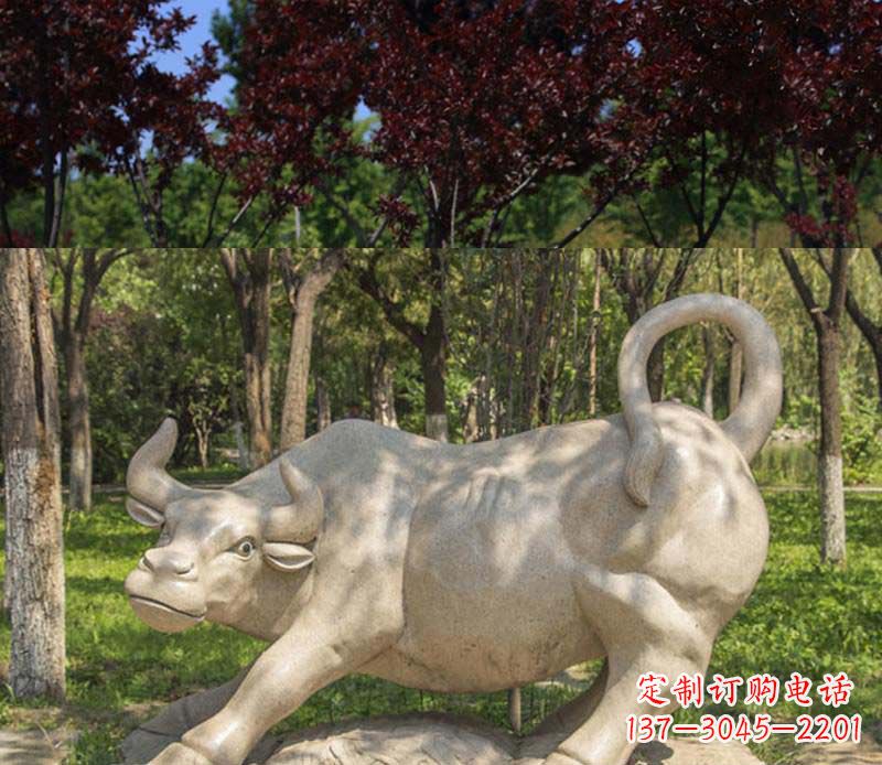 泉州公园动物牛石雕