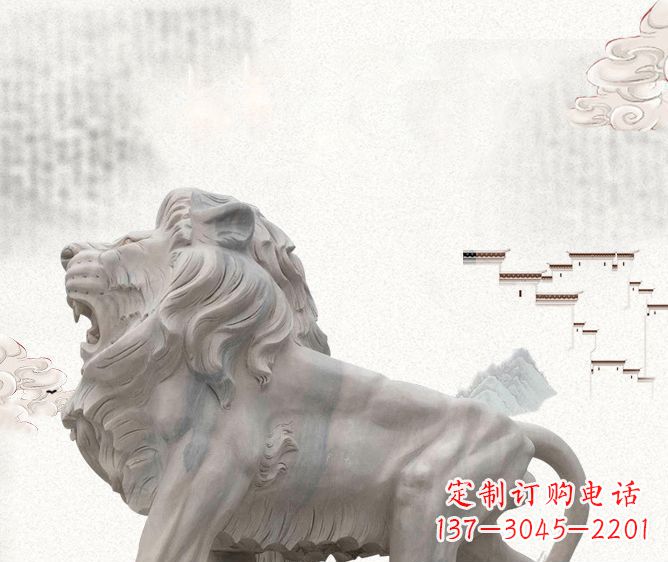 泉州公园动物欧式石狮子雕塑