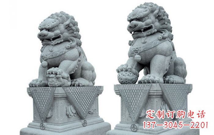 泉州公园动物青石狮子石雕