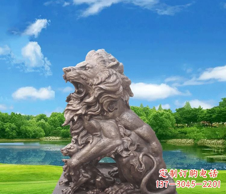 泉州高贵雄毅的狮子铜雕
