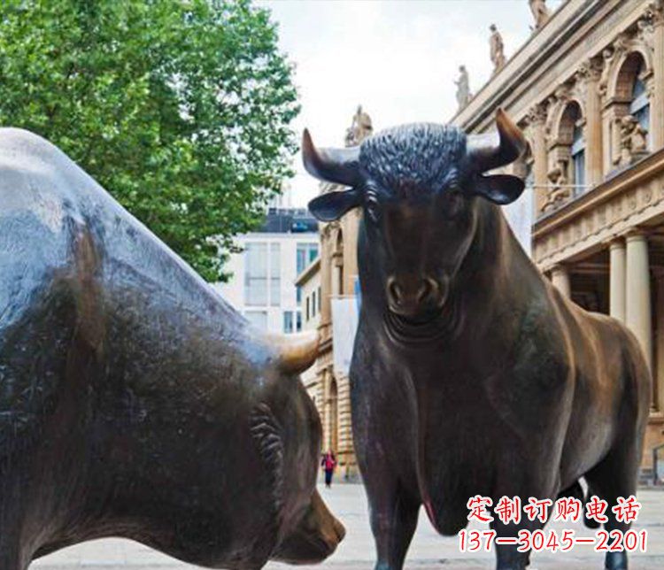 泉州公园动物铜雕小牛