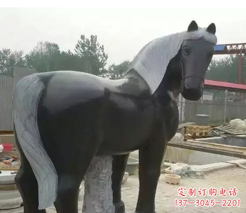 泉州公园动物小马石雕