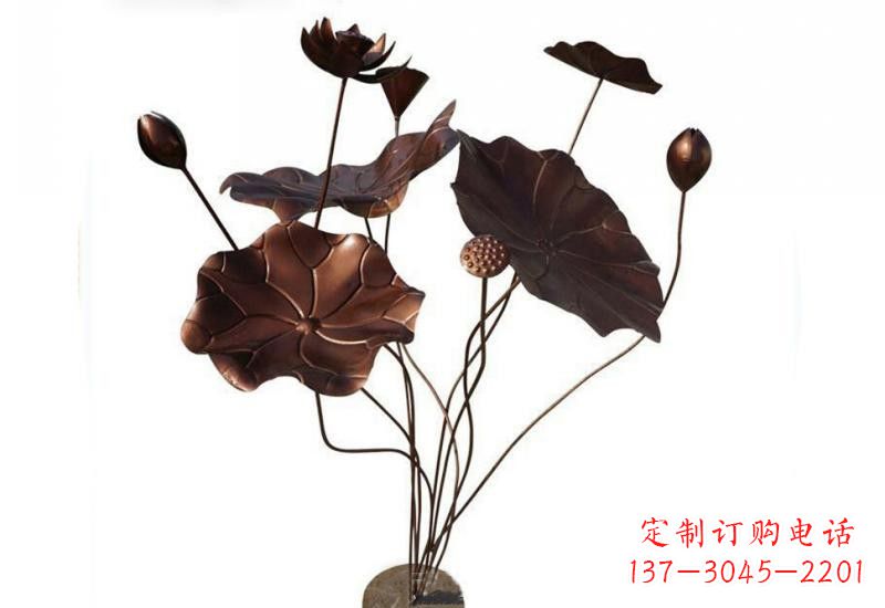 泉州传承经典,锻铜荷花雕塑