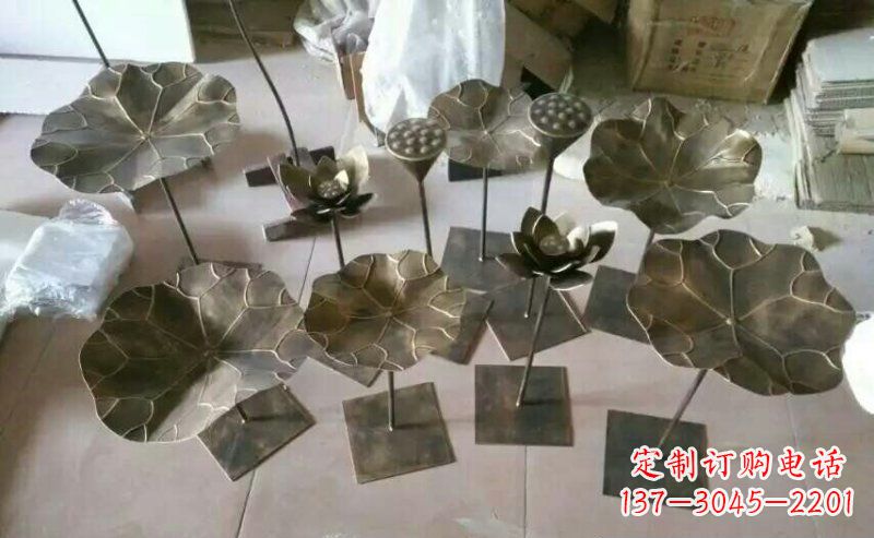 泉州精美荷叶锻铜雕塑