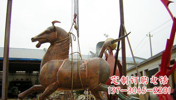 泉州公园仿古马动物铜雕