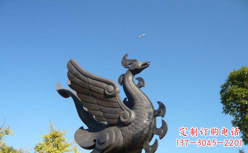 泉州公园凤凰景观铜雕