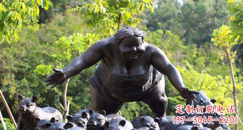 泉州萌萌哒小女孩铜雕