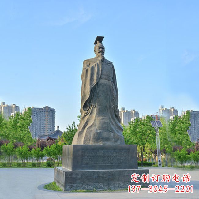 泉州公园广场历史名人,青石隋文帝杨坚雕塑