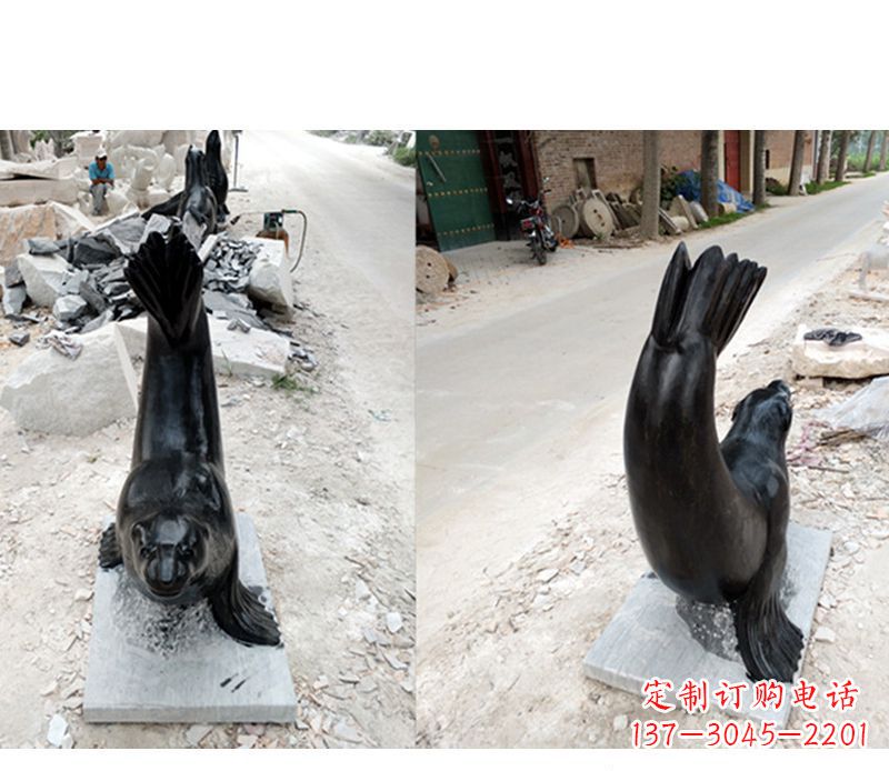 泉州公园海豚景观石雕