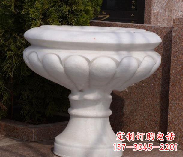 泉州公园汉白玉花盆石雕