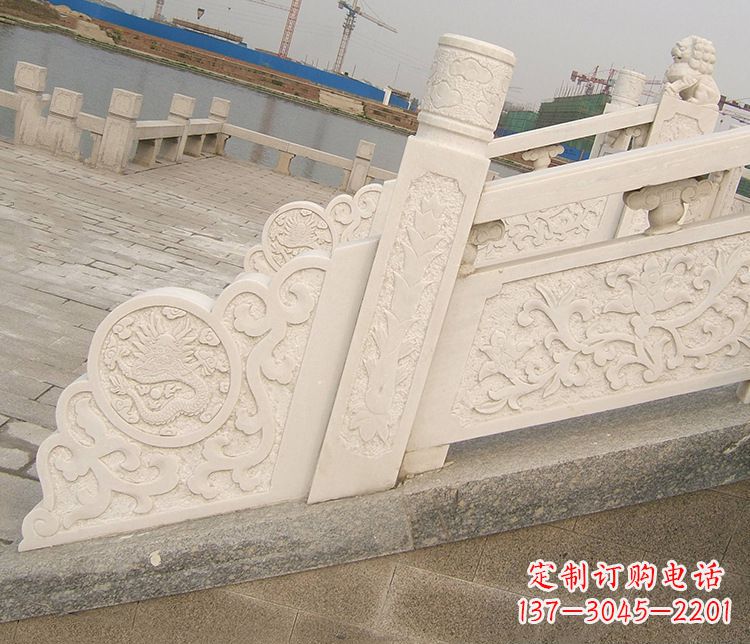 泉州汉白玉精美园林栏板雕塑