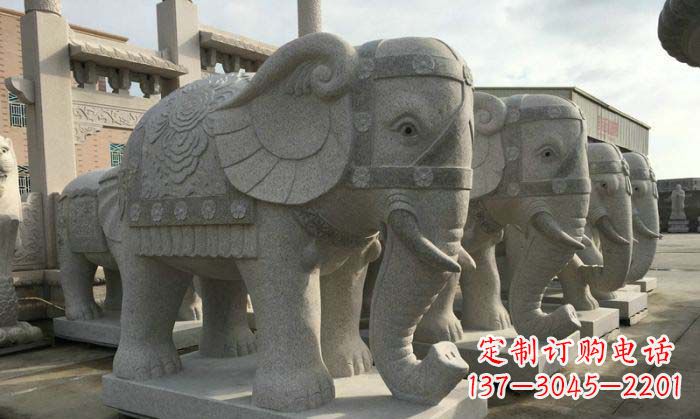 泉州公园景观大理石大象石雕