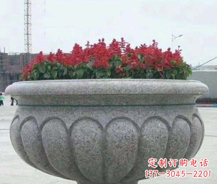 泉州公园景观大理石花盆石雕 (5)