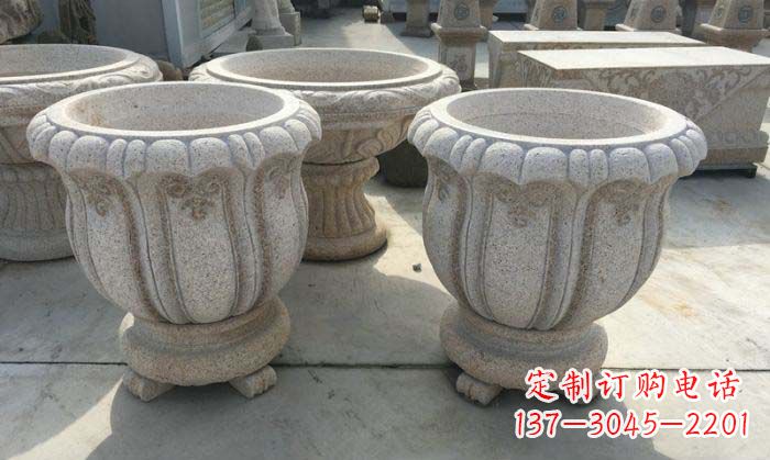 泉州公园景观大理石花盆石雕 (4)