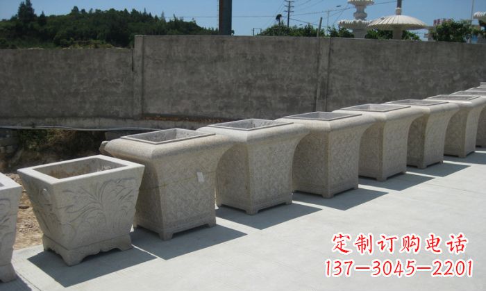 泉州公园景观大理石花盆石雕 (7)