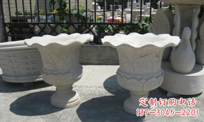 泉州公园景观大理石花盆石雕 (11)