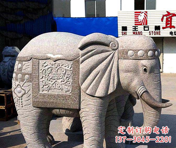 泉州公园景观大理石缅甸大象石雕