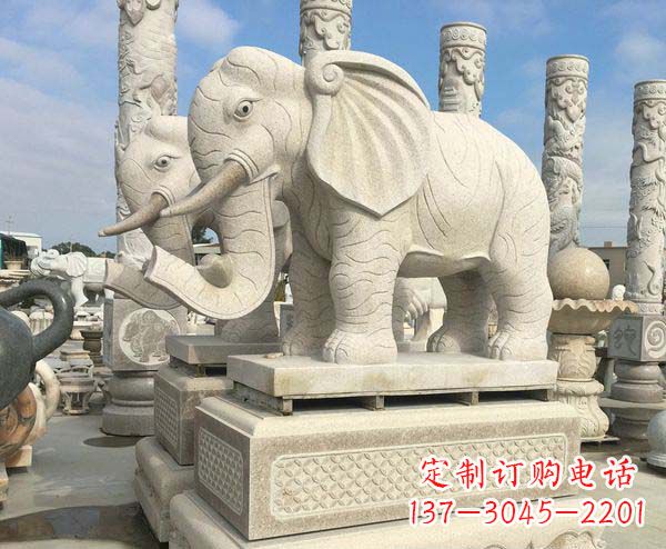 泉州大理石招财大象雕塑