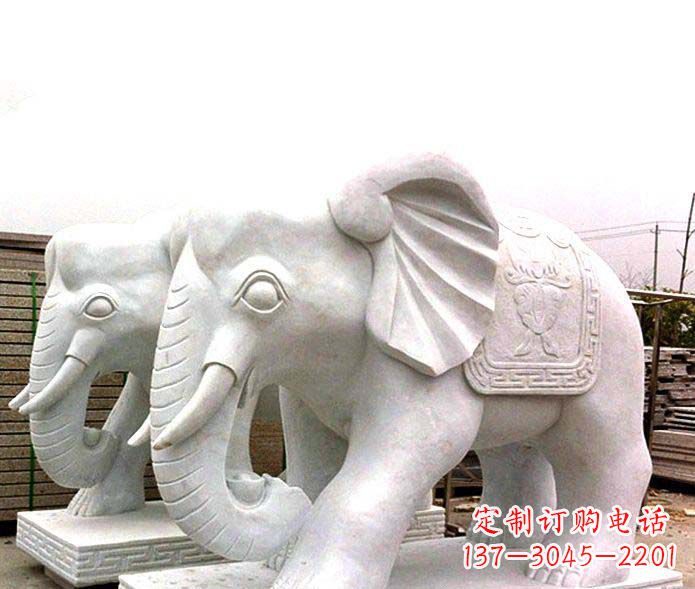 泉州精致细腻的大象石雕景观雕塑