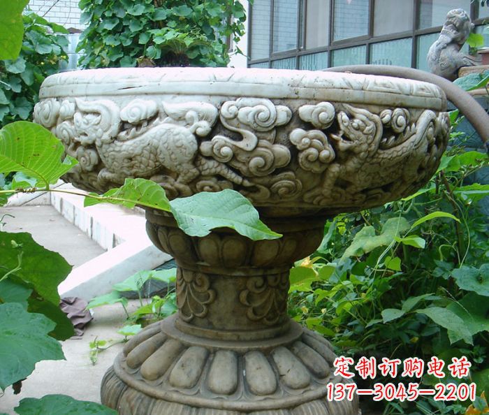 泉州公园景观仿古花盆石雕
