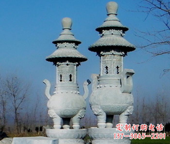 泉州公园景观仿古石雕香炉